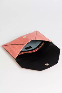 Thumbnail for Elegant Perforated Leather Envelope Clutch