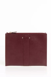 Thumbnail for Elegant Calfskin Clutch with Logo Detailing