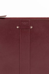 Thumbnail for Elegant Calfskin Clutch with Logo Detailing