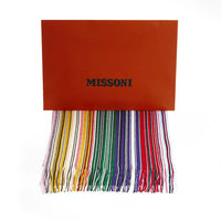 Thumbnail for Geometric Pattern Fringe Scarf in Bright Hues