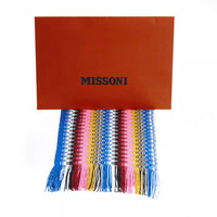 Thumbnail for Geometric Patterned Fringe Scarf in Vibrant Hues