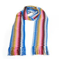 Thumbnail for Geometric Patterned Fringe Scarf in Vibrant Hues