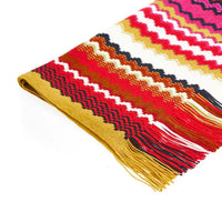 Thumbnail for Geometric Patterned Fringed Scarf in Vibrant Hues