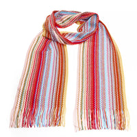 Thumbnail for Geometric Pattern Fringed Scarf in Bright Hues