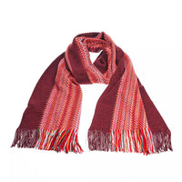 Thumbnail for Vibrant Geometric Patterned Scarf with Fringes