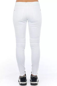 Thumbnail for Chic Biker-Inspired White Stretch Denim Jeans