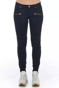 Thumbnail for Elegant Biker Stretch Denim Jeans in Black