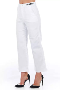 Thumbnail for Elevated Elegance White Cropped Trousers