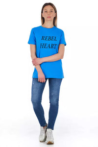 Thumbnail for Chic Light Blue Graphic Tee