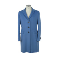 Thumbnail for Elegant Virgin Wool Light Blue Coat
