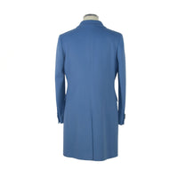 Thumbnail for Elegant Virgin Wool Light Blue Coat