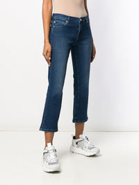 Thumbnail for Chic Embellished Bootcut Cropped Jeans