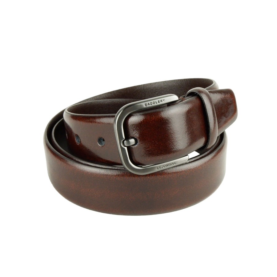 Elegant Dark Brown Leather Belt