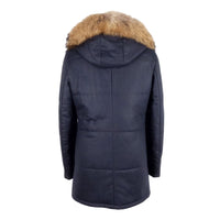 Thumbnail for Elegant Blue Wool-Cashmere Padded Jacket