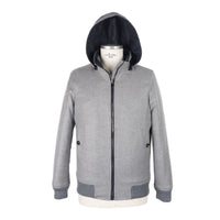 Thumbnail for Elegant Wool-Cashmere Men's Jacket with Hood