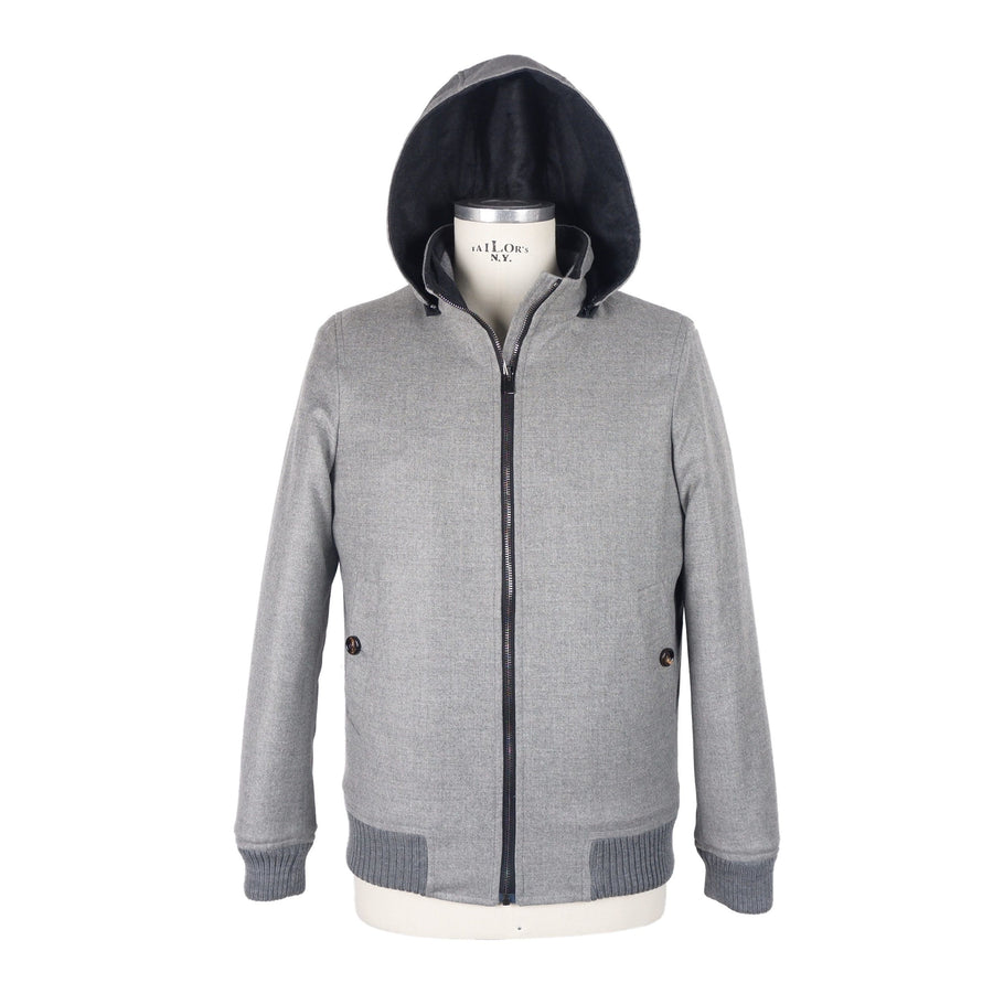 Elegant Wool-Cashmere Men's Jacket with Hood