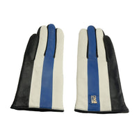 Thumbnail for Elegant Black and Blue Lambskin Gloves