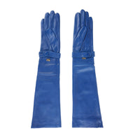 Thumbnail for Elegant Blue Leather Gloves