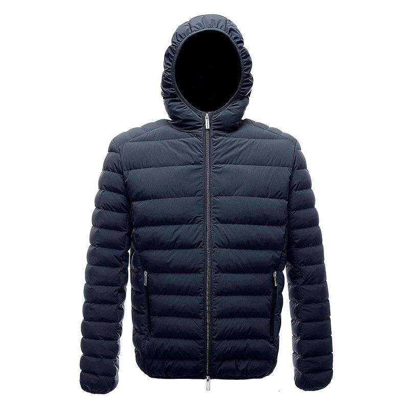 Blue Ultra Light Down Jacket with Cover Mask