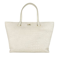 Thumbnail for Chic White Calfskin Leather Handbag