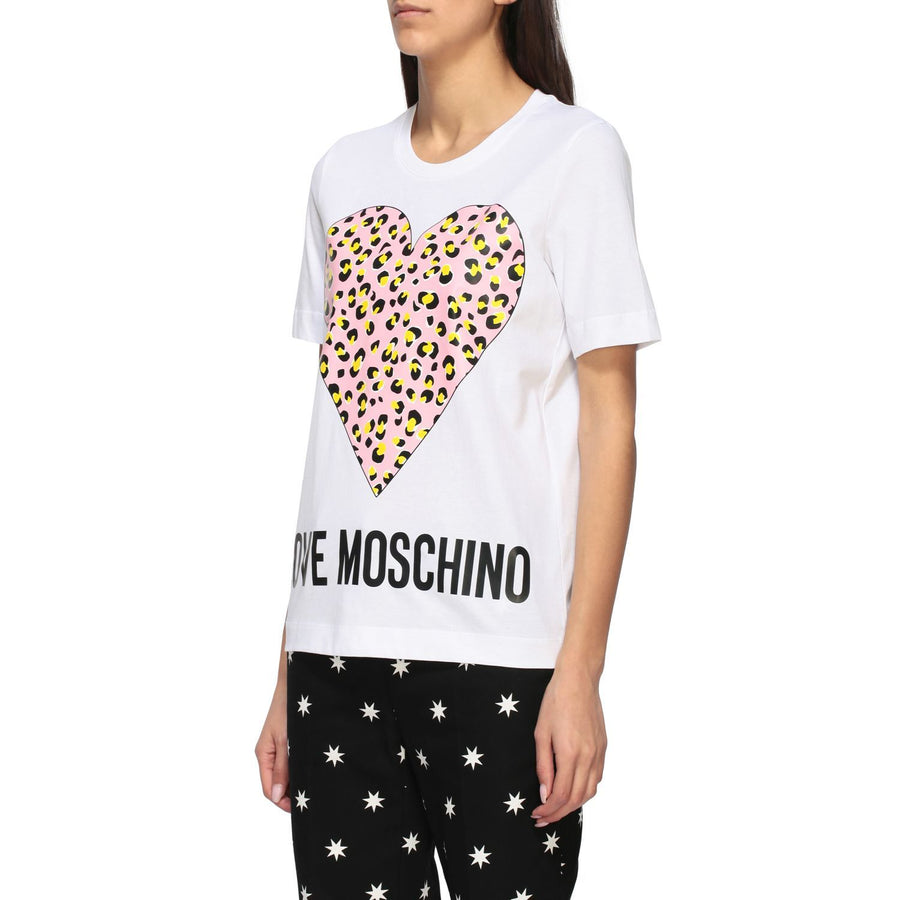 Chic Animalier Heart Print Cotton Tee