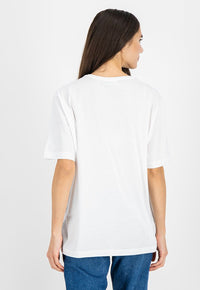 Thumbnail for Chic Logo Cotton Tee in Elegant White