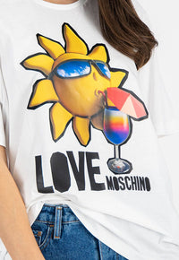 Thumbnail for Chic Logo Cotton Tee in Elegant White