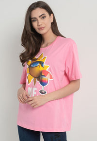 Thumbnail for Chic Logo Print Stretch Cotton Tee
