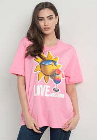Thumbnail for Chic Logo Print Stretch Cotton Tee