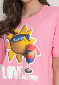 Thumbnail for Chic Logo Print Stretch Cotton Tee