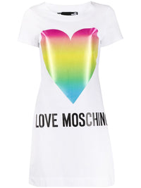 Thumbnail for Chic Cotton Heart Print Dress - Short Sleeves