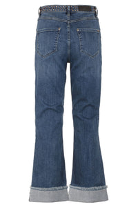 Thumbnail for Chic Studded Waist Blue Denim
