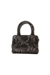Thumbnail for Chic Leather Mini Tote with Python Print