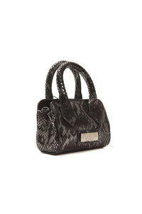 Thumbnail for Chic Leather Mini Tote with Python Print