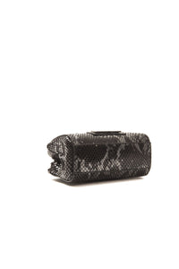 Thumbnail for Chic Leather Mini Tote with Python Print