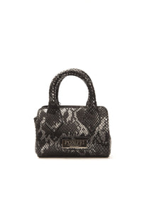 Thumbnail for Chic Leather Mini Tote with Python Print