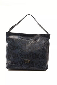 Thumbnail for Elegant Blue Python Print Leather Shoulder Bag