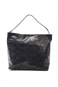 Thumbnail for Elegant Blue Python Print Leather Shoulder Bag