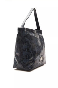 Thumbnail for Elegant Blue Python Print Leather Shoulder Bag