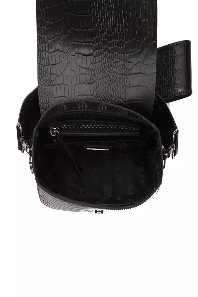 Elegant Croc-Effect Leather Crossbody Bag