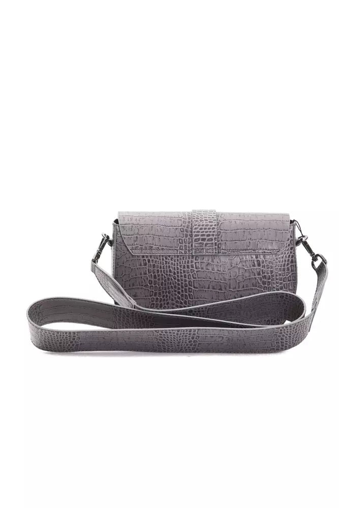 Elegant Crocodile-Print Leather Crossbody Bag