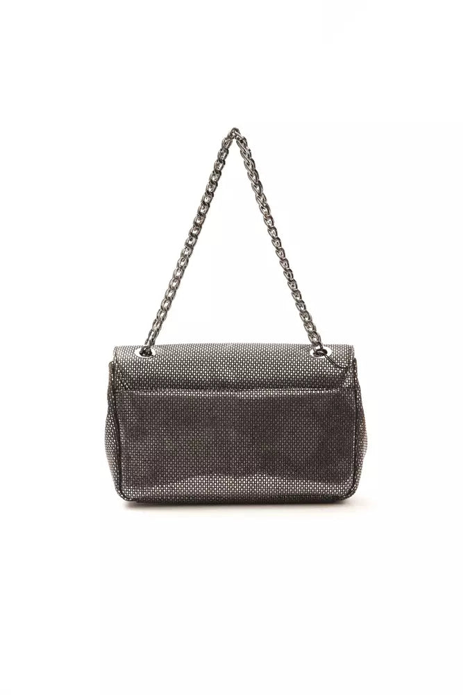 Elegant Gray Leather Crossbody Bag
