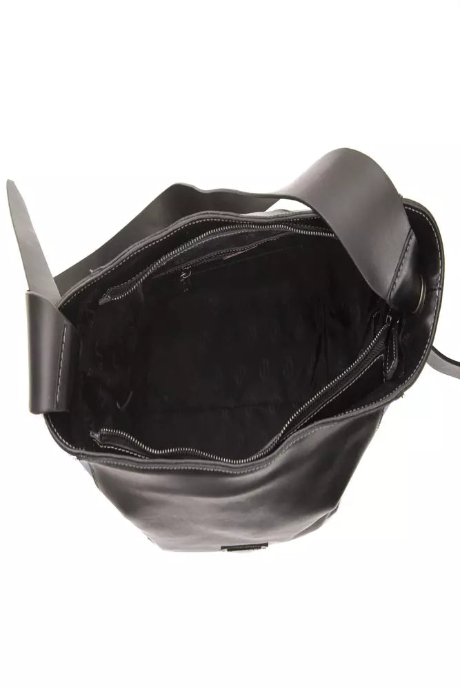 Elegant Black Leather Shoulder Bag