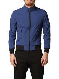 Thumbnail for Elegant Blue Bielastic Bomber Jacket