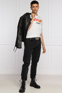 Thumbnail for Chic White Logo Tee - Pure Cotton Roundneck