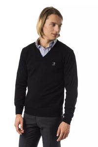 Thumbnail for Embroidered V-Neck Merino Wool Sweater