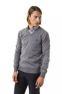 Thumbnail for Embroidered V-Neck Extrafine Merino Wool Sweater