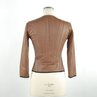 Thumbnail for Chic Brown Leather Jacket with Slim Fit