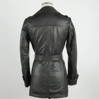 Thumbnail for Elegant Brown Leather Trench Coat
