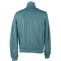 Thumbnail for Elegant Petrol Blue Leather Jacket